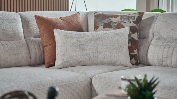 Valencia Köşe Koltuk L Sağ - Beyaz - Meşe Renk Ayak