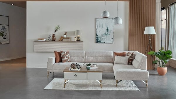 Valencia Köşe Koltuk - Beyaz