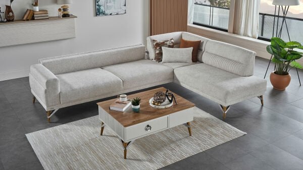 Valencia Köşe Koltuk - Beyaz