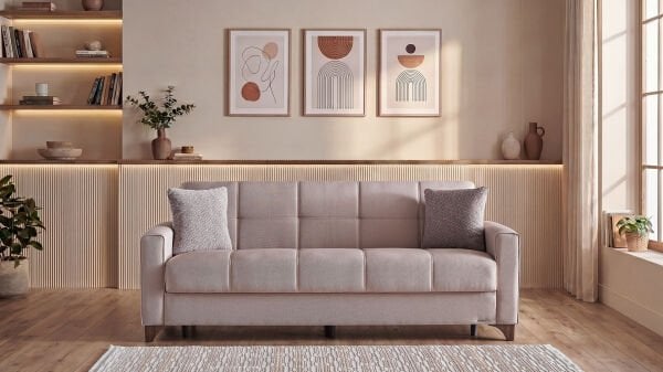 Lilya Kmp Üçlü Koltuk - Bej