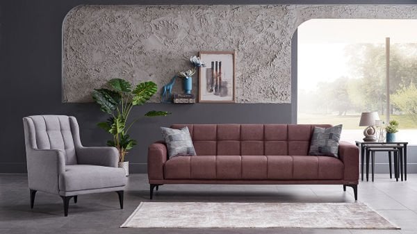 Palermo S Üçlü Koltuk - Siyah Renk Ayak