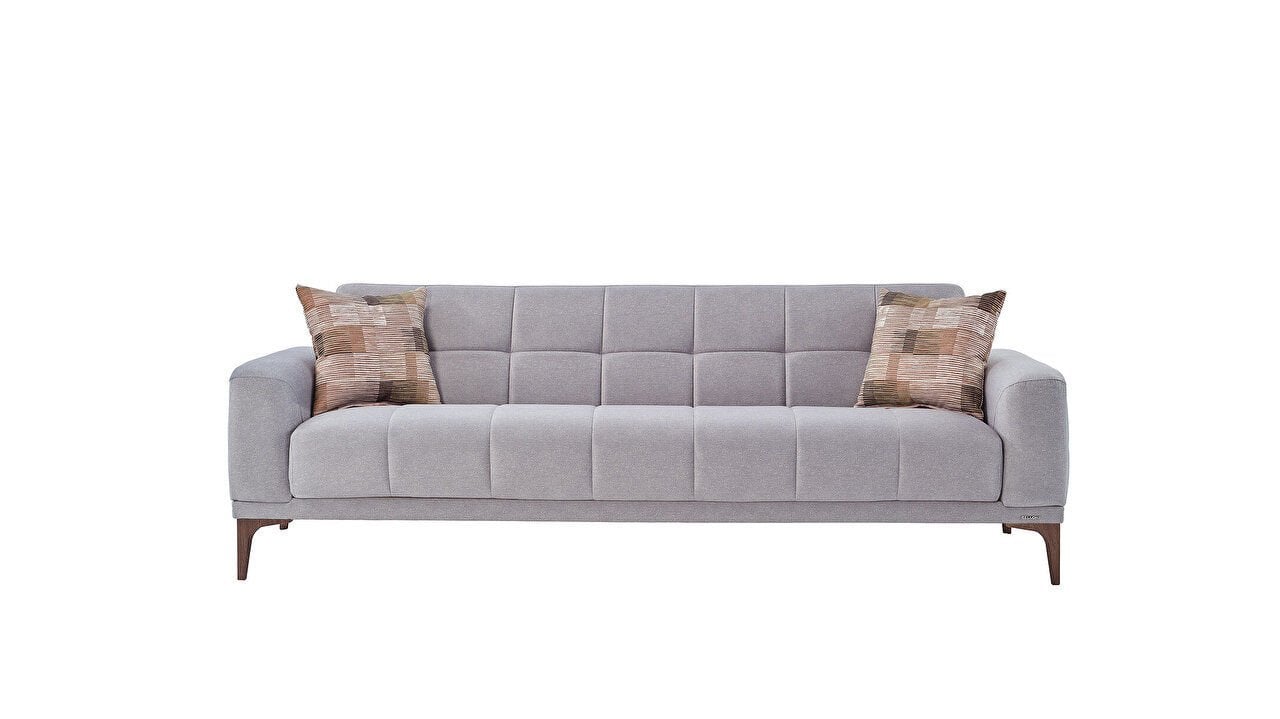 Palermo S Üçlü Koltuk - Ceviz Renk Ayak Gri