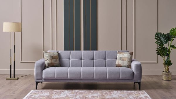 Palermo S Üçlü Koltuk - Siyah Renk Ayak Gri