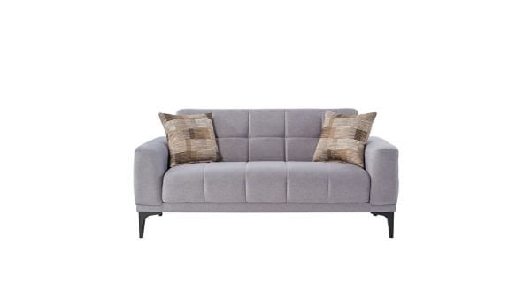 Palermo S İkili Koltuk - Siyah Renk Ayak Gri