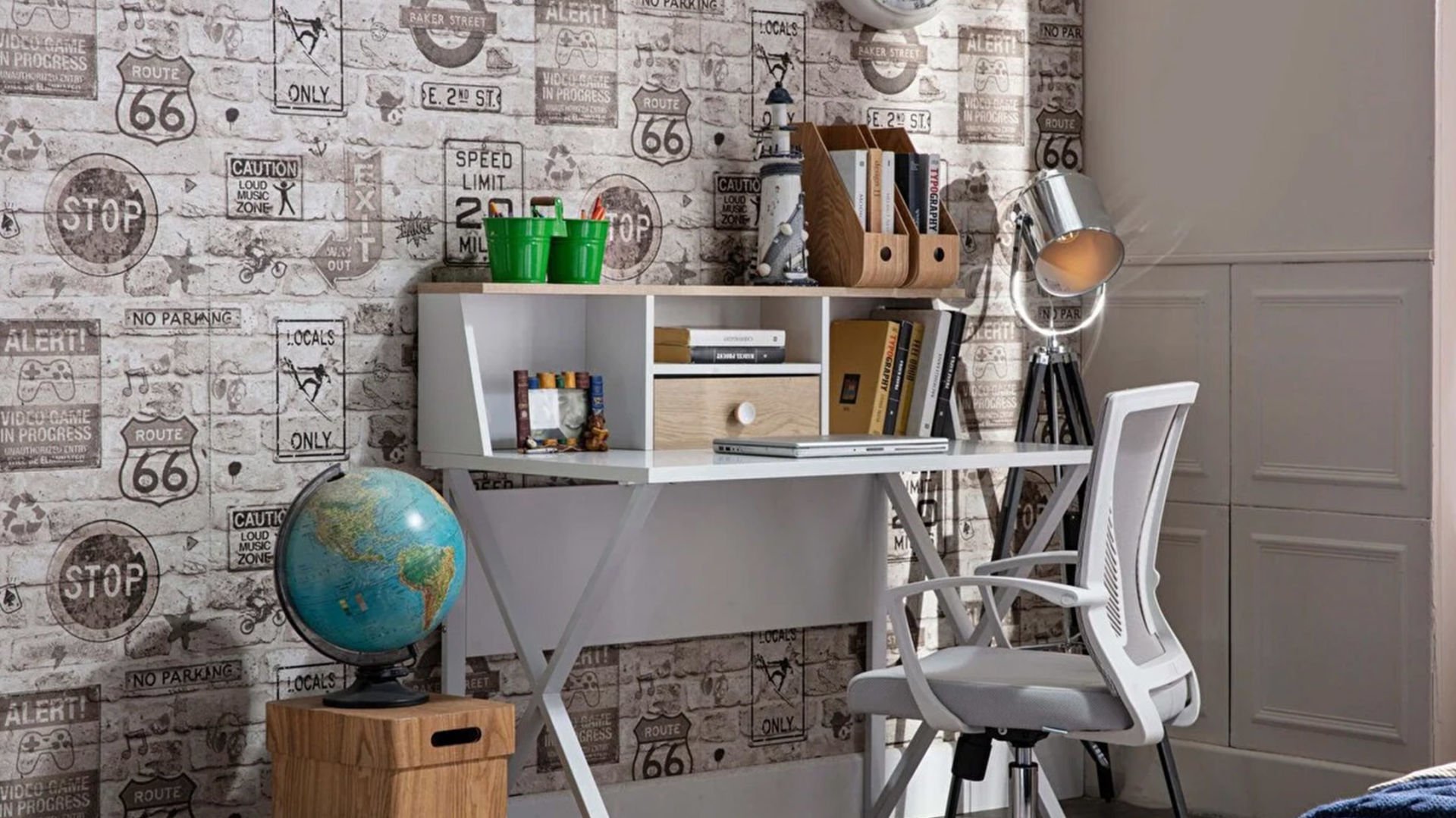 Intro Çalışma Masası Üst Kitaplık