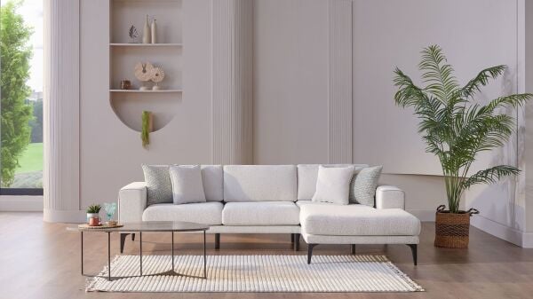 Lubin Corner Left Sofa - White