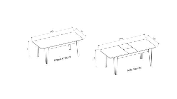 Leny Açılır Yemek Masası Açılır Masa