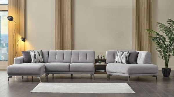 Atlanta Köşe Takımı Modüler - Gri - Bronz Renk Ayak