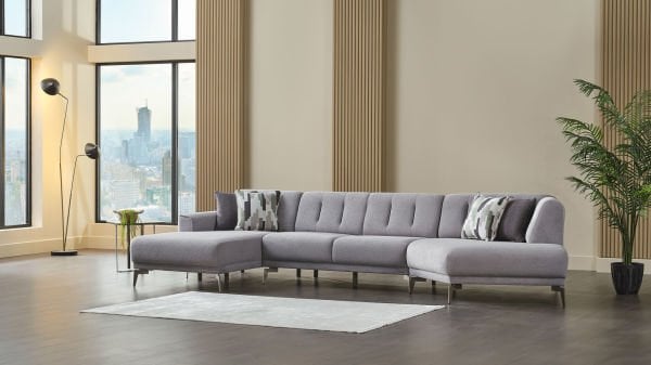 Atlanta Köşe Takımı Modüler - Gri - Bronz Ayak