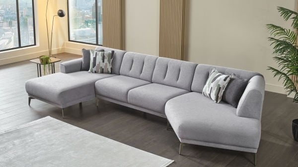 Atlanta Köşe Takımı Modüler - Gri - Bronz Renk Ayak