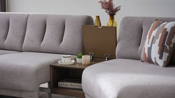 Atlanta Köşe Takımı Modüler - Vizon - Bronz Ayak