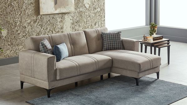 Ruby S Uzanmalı Köşe Sol Koltuk - Krem Krem