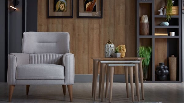 Valencia Koltuk Takımı (3+3+B+B) Bej  - Yeşil