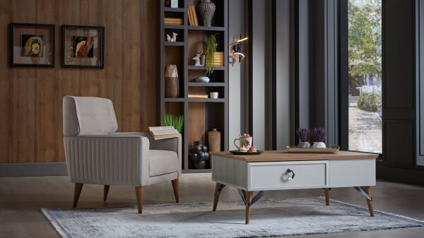 Valencia Koltuk Takımı (3+3+B+B) Bej  - Yeşil