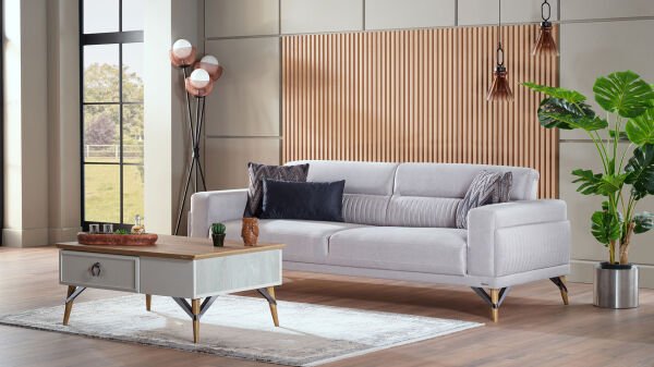 Valencia Koltuk Takımı (3+3+B+B) Gri - Lacivert