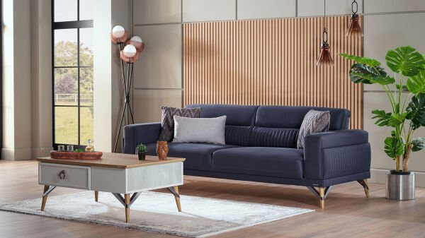 Valencia Koltuk Takımı (3+3+B+B) Gri - Lacivert