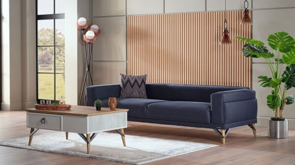Valencia Koltuk Takımı (3+3+B+B) Gri - Lacivert