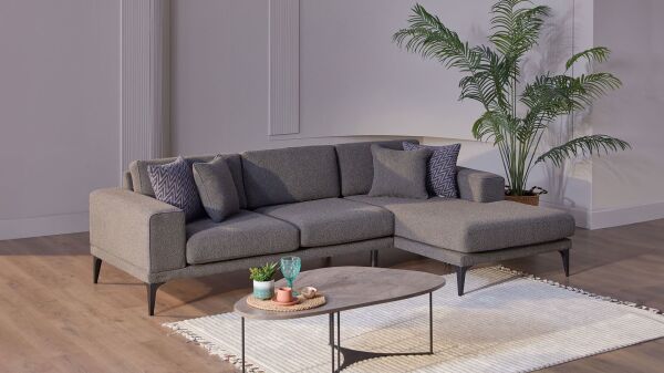 Lubin Köşe Sol Koltuk - Koyu Gri Koyu Gri