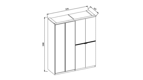 Nadia 4 Kapaklı Gardırop