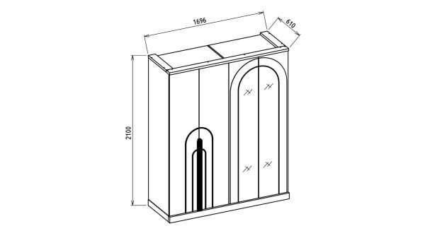 Boheems 4 Kapaklı Gardırop