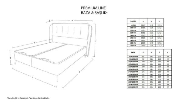 Premium Line Baza 180X200 - Su Yeşili