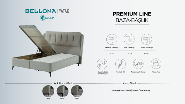 Premium Line Baza 140X190 - Su Yeşili