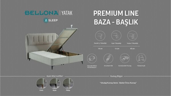 Premium Line Baza 90X190 - Su Yeşili