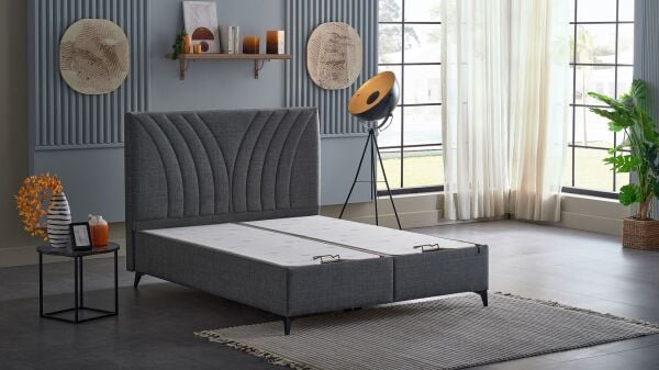 Smart Form S Baza Başlık Seti - Kumaş Koyu Gri - 90X190