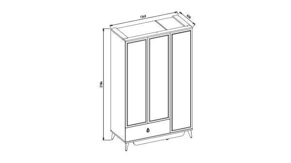 Caldera 3 Kapaklı Gardırop