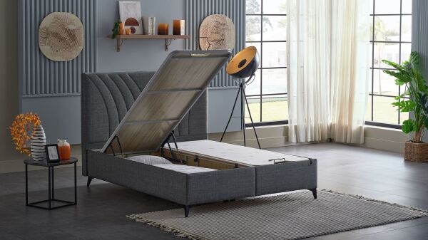 Smart Form S Baza Başlık Seti - Kumaş Koyu Gri - 90X190