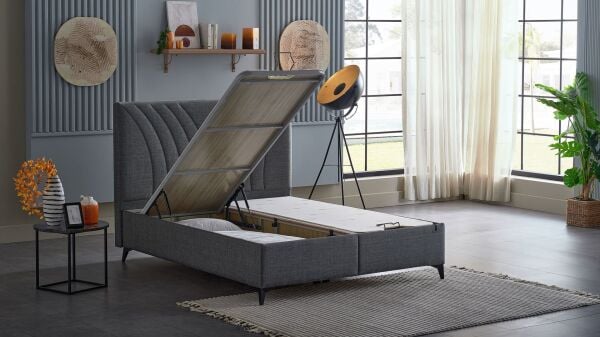 Smart Form S Baza Başlık Seti - Kumaş Koyu Gri - 160X200