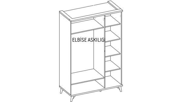 Mavenna 3 Kapaklı Gardırop