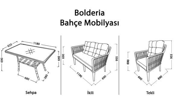 Bolderia Bahçe Mobilyası Takımı