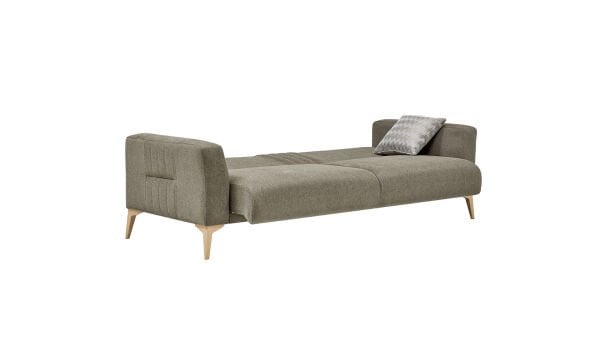 Nadia Üçlü Koltuk - Yeşil - Meşe Renk Ayak