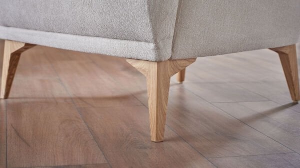 Nadia Berjer - Krem - Meşe Renk Ayak