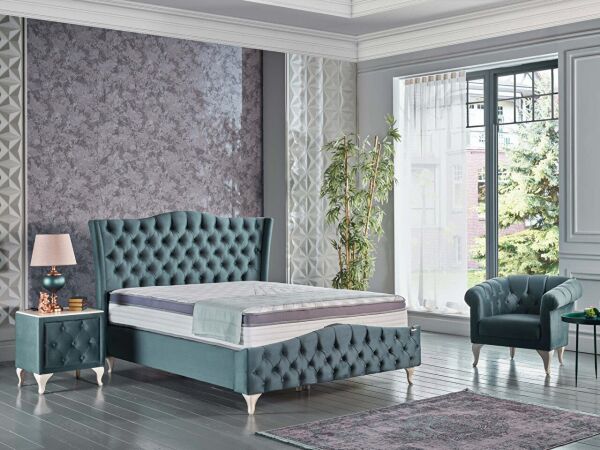 Estonya Baza Beyaz Renk Ayak 140X190 - Yeşil