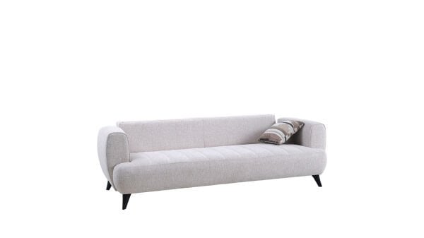 Mona Üçlü Koltuk - Bej - Kahve Ayak