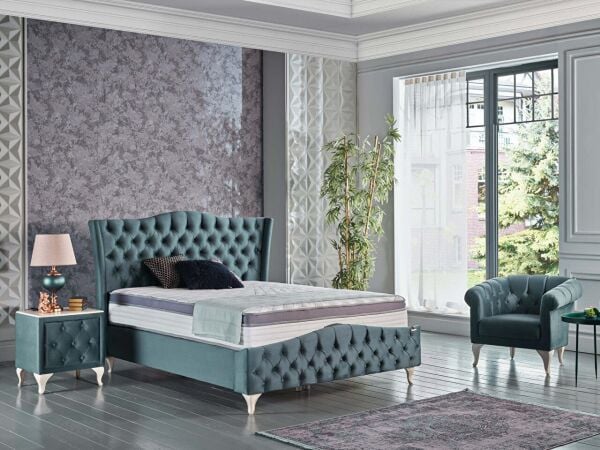 Estonya Baza Beyaz Ayak 150X200 - Yeşil