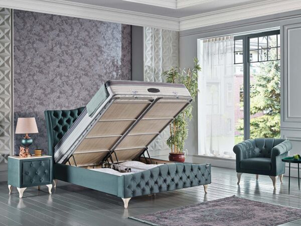 Estonya Baza Beyaz Renk Ayak 150X200 - Yeşil