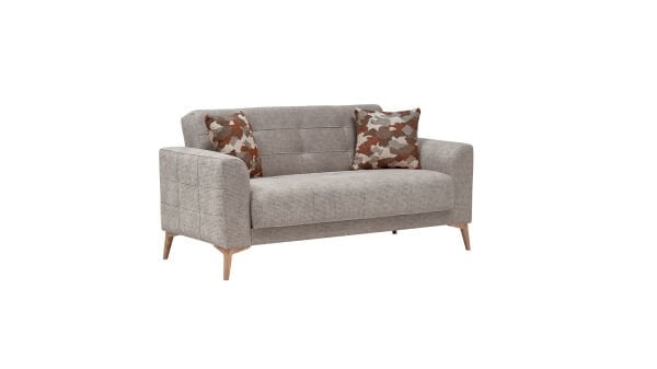 Luis İkili Koltuk - Vizon - Meşe Renk Ayak