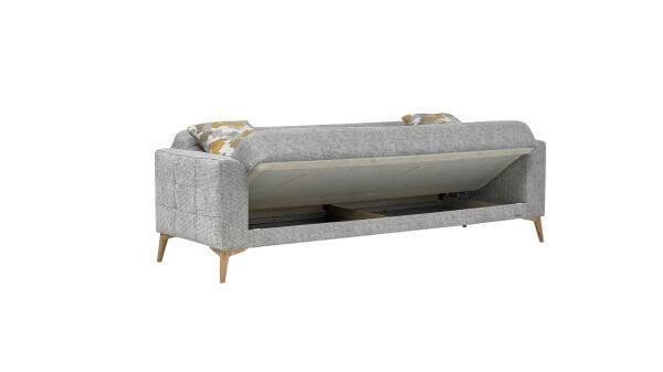 Luis Üçlü Koltuk - Gri - Meşe Renk Ayak