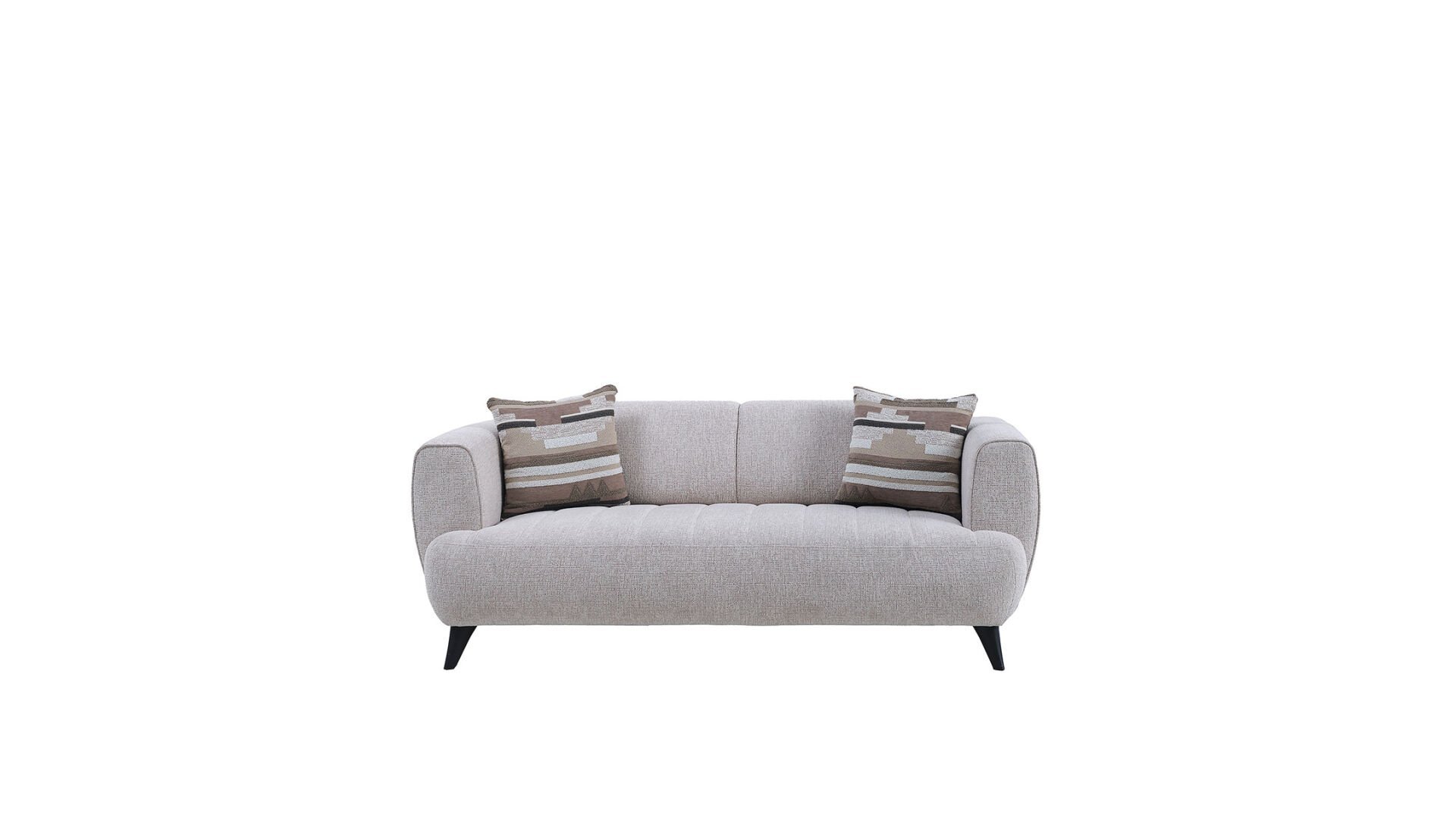 Mona İkili Koltuk - Bej - Kahve Renk Ayak