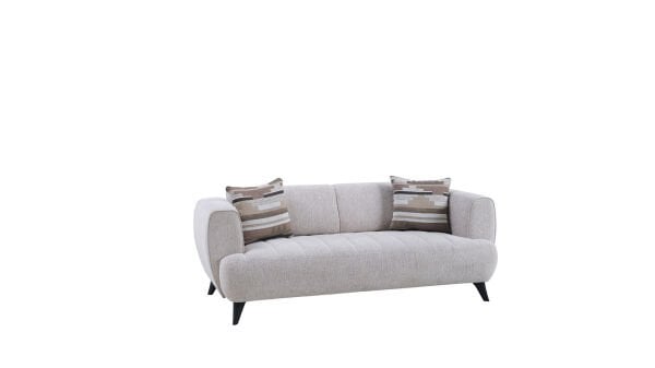 Mona İkili Koltuk - Bej - Kahve Renk Ayak