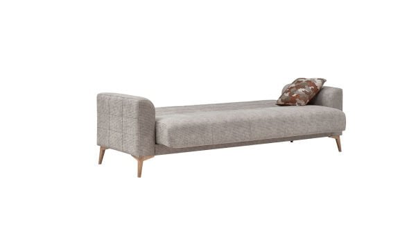 Luis Üçlü Koltuk - Vizon - Meşe Renk Ayak