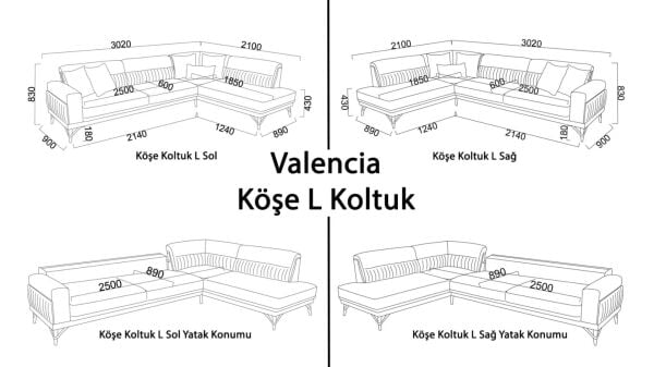 Valencia Köşe Koltuk - Somon