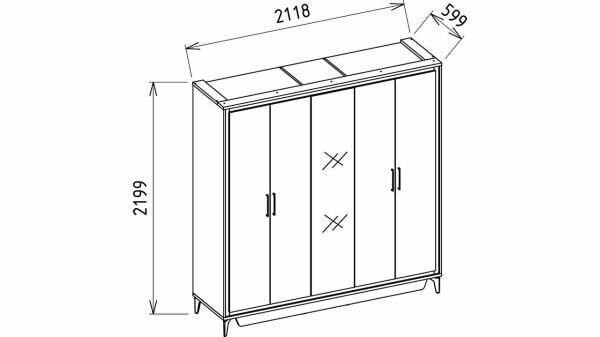 Monaco 5 Kapaklı Gardırop