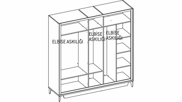 Monaco 5 Kapaklı Gardırop