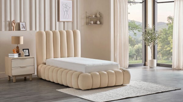 Bio Natura Başlıklı Karyola Seti - Bej 100X200