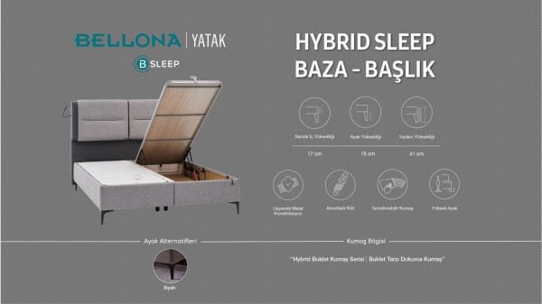 Hybrid Sleep Baza 180X200 - Gri