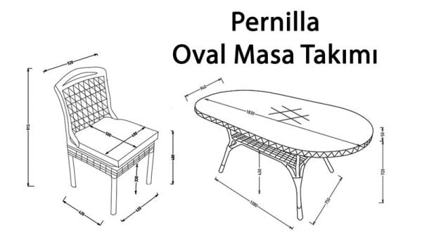 Pernilla Oval Masa Takımı